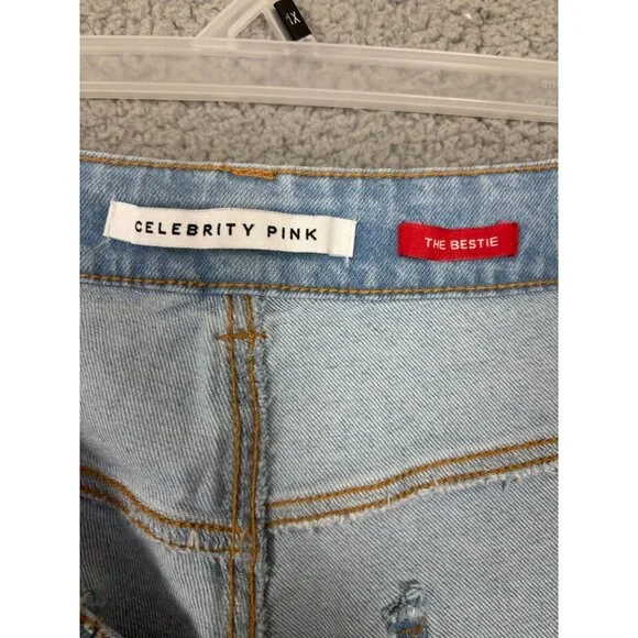 Celebrity Pink Trendy Plus Size Distressed Girlfriend Jeans Size 24 Blue NWT's - Picture 6 of 7